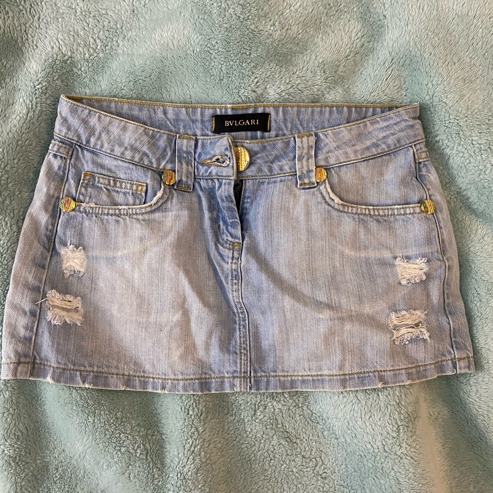 BVLGARI Denim Mini Skirt